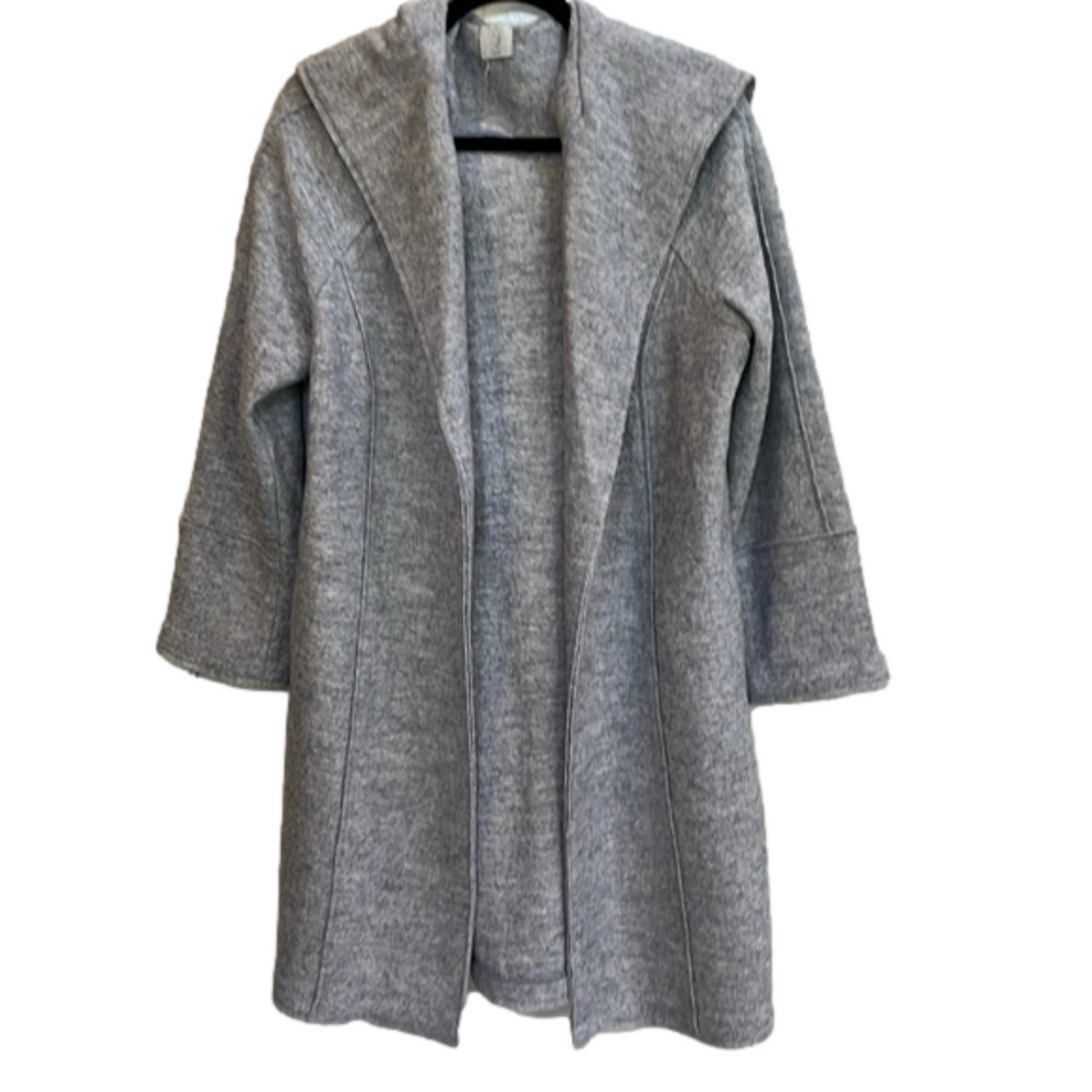 Joie wool blend long cardigan hooded coat, side pockets